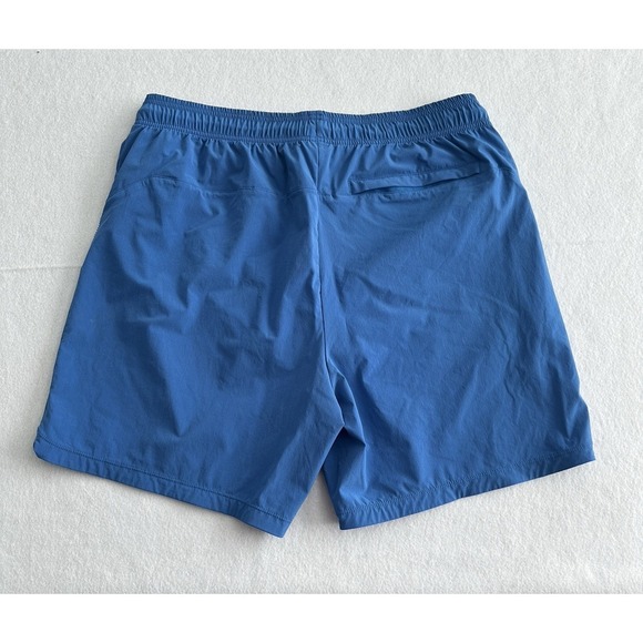 Rhône Shorts Mens Large 6 inch Blue Fletch Swim Lined Zip Pocket Vacation Beach - Picture 2 of 8